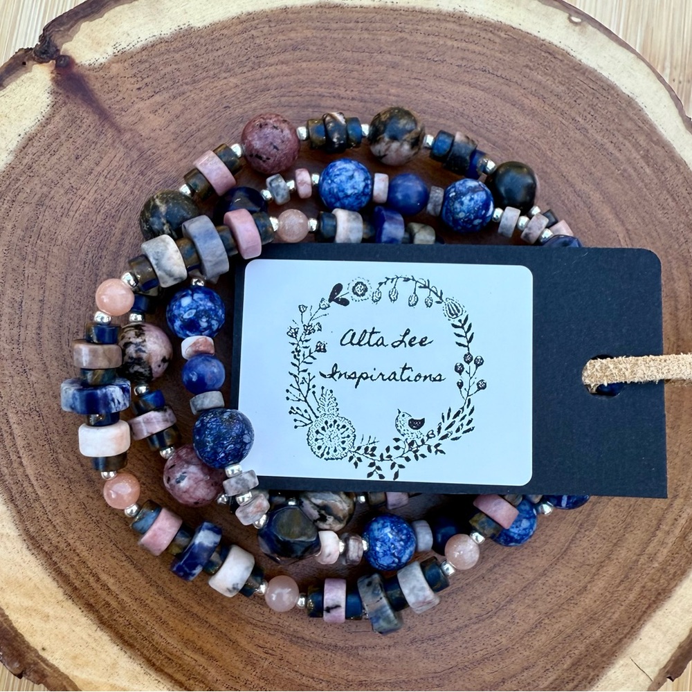 Multi-Stone & Sterling Silver Beaded Bracelet set by Alta Lee Inspirations